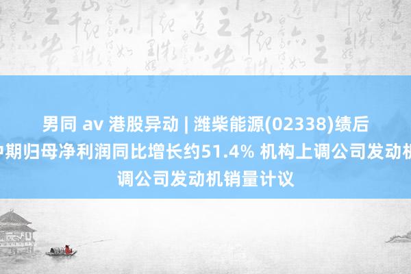 男同 av 港股异动 | 潍柴能源(02338)绩后涨近3% 中期归母净利润同比增长约51.4% 机构上调公司发动机销量计议