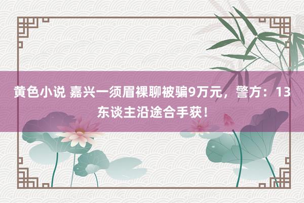 黄色小说 嘉兴一须眉裸聊被骗9万元，警方：13东谈主沿途合手获！