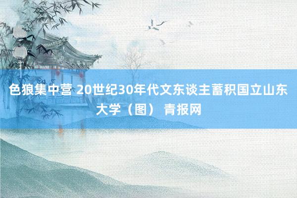 色狼集中营 20世纪30年代文东谈主蓄积国立山东大学（图） 青报网