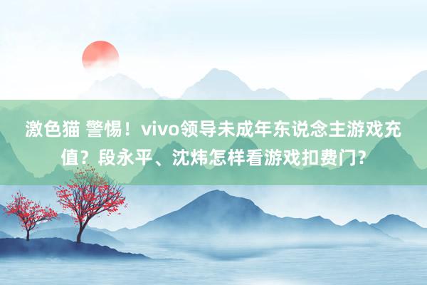 激色猫 警惕！vivo领导未成年东说念主游戏充值？段永平、沈炜怎样看游戏扣费门？