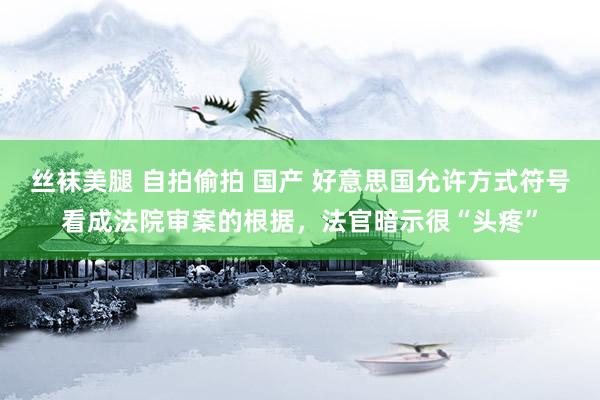 丝袜美腿 自拍偷拍 国产 好意思国允许方式符号看成法院审案的根据，法官暗示很“头疼”