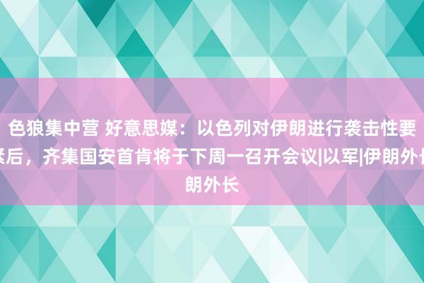 色狼集中营 好意思媒：以色列对伊朗进行袭击性要紧后，齐集国安首肯将于下周一召开会议|以军|伊朗外长